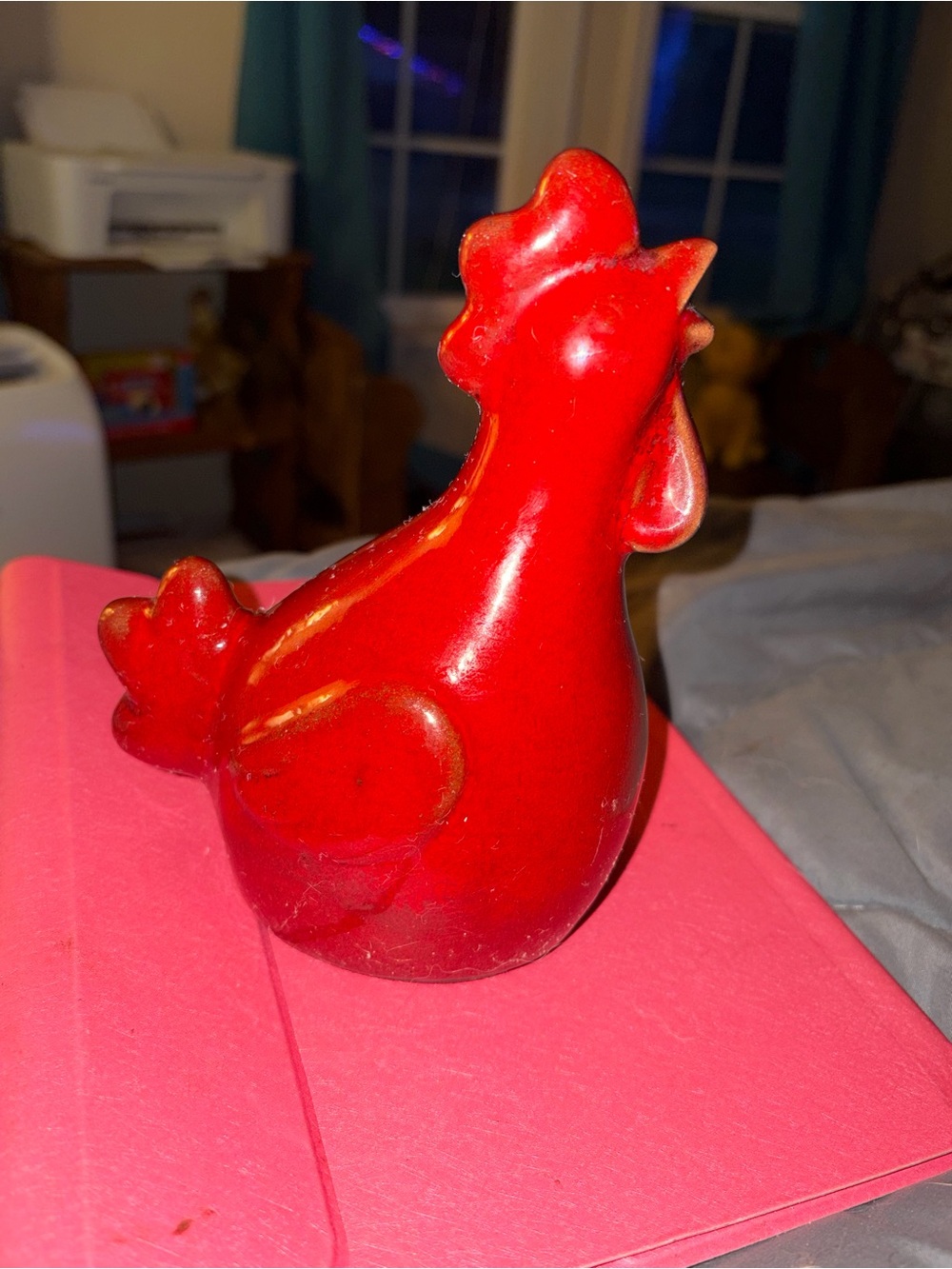 Red Ceramic Rooster Figurine - Home Accent